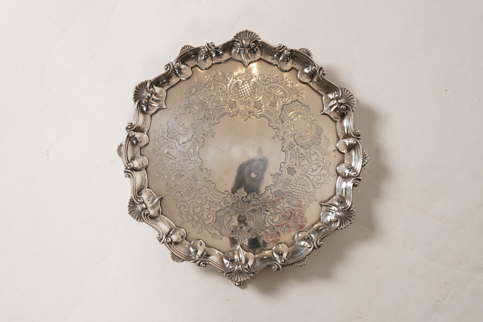 A Victorian silver salver by Edward & John Barnard
